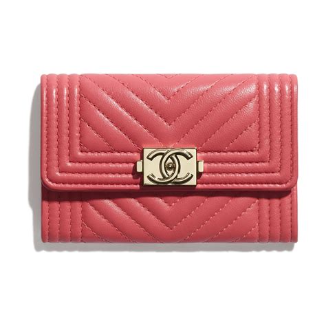 boy chanel card holder pink|Chanel 19 flap card holder.